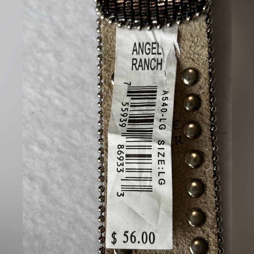 Women’s Angel Ranch Turquoise Studded Western Belt L Rhinestone Buckle Leather - Picture 4 of 16